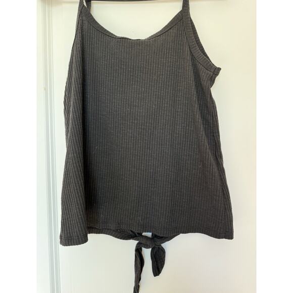 Women's Crop Top Hippie Rose Tie Front Ribbed Tank Top. Size Large - Picture 4 of 8